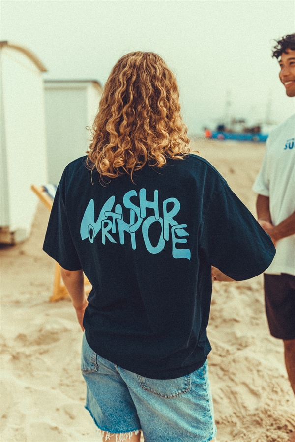 North Shore Surf - Box T-Shirt “SURF” - Heather Navy